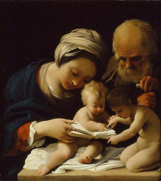The Holy Family with the Young Saint John the Baptist, vintage artwork by Bartolomeo Schedoni, 12x8" (A4) Poster