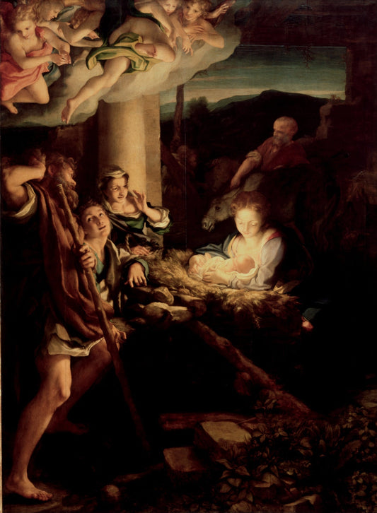 The Holy Night, vintage artwork by Correggio, A3 (16x12") Poster Print