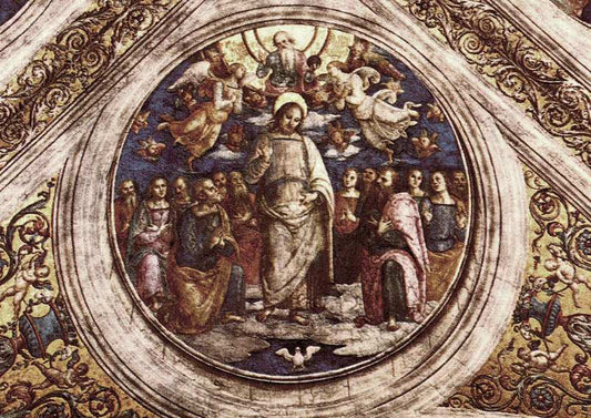 The Holy Trinity and the Apostles, vintage artwork by Perugino, A3 (16x12") Poster Print