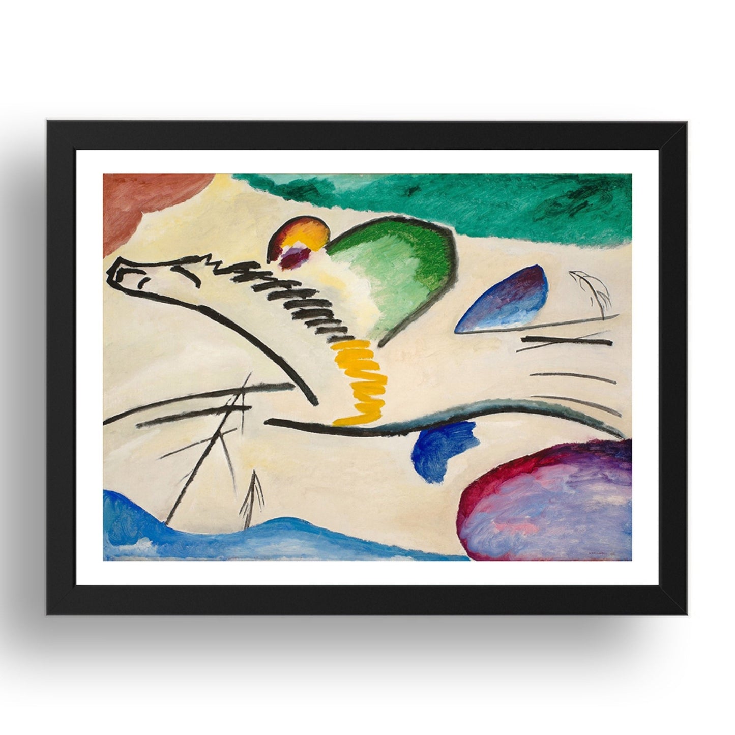 The (Horse) Rider 1912 by Wassily Kandinsky, 17x13" Frame