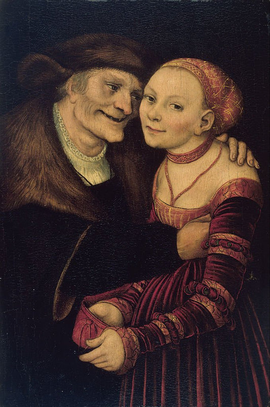 The Ill-Matched Couple, vintage artwork by Lucas Cranach the Elder, A3 (16x12") Poster Print