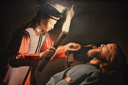 The Image of Saint Alexis, vintage artwork by Workshop of Georges de La Tour, 12x8" (A4) Poster