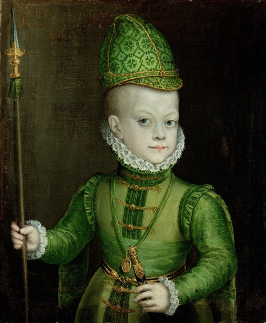 The Infant Don Felipe, vintage artwork by Alonso Sanchez Coello, A3 (16x12") Poster Print