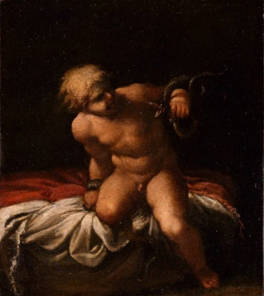 The Infant Hercules Strangling the Snakes, vintage artwork by Annibale Carracci, A3 (16x12") Poster Print