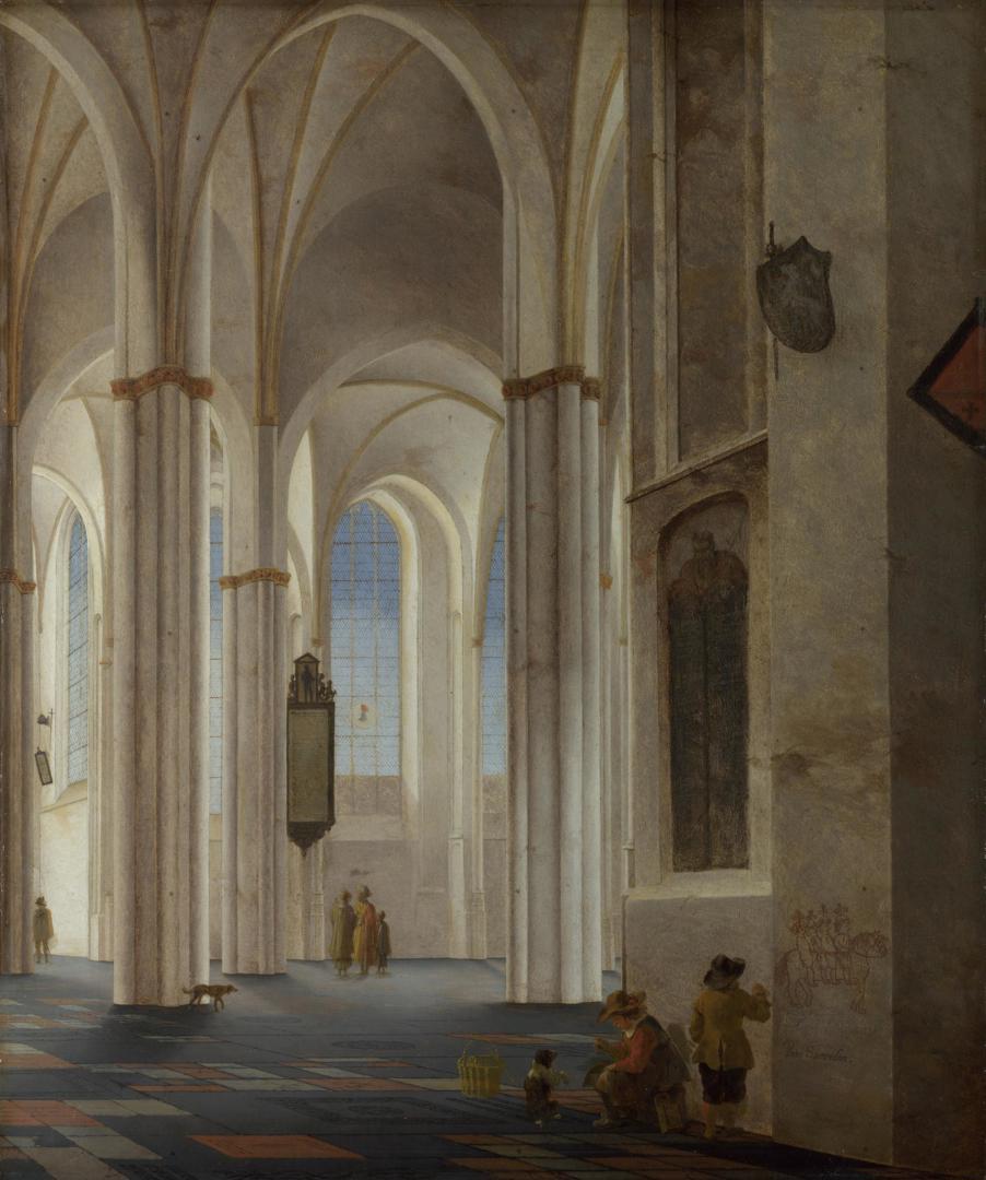 The Interior of the Buurkerk at Utrecht by Pieter Saenredam, vintage art, modern poster print