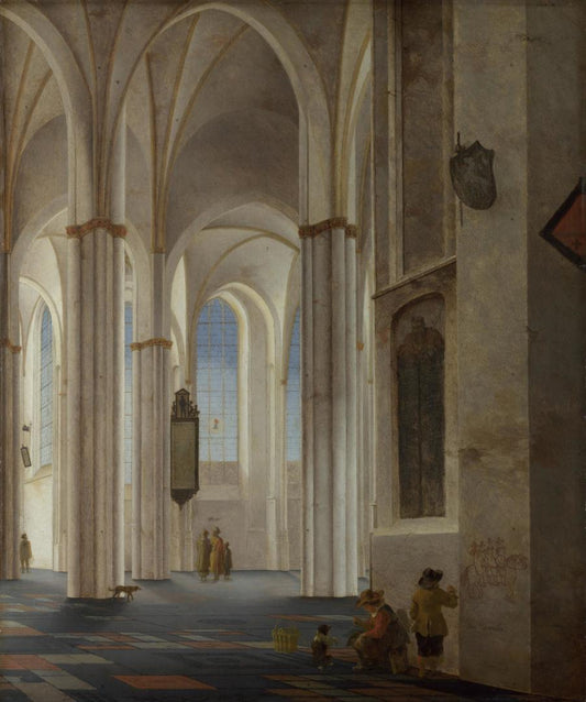 The Interior of the Buurkerk at Utrecht by Pieter Saenredam, vintage art, modern poster print