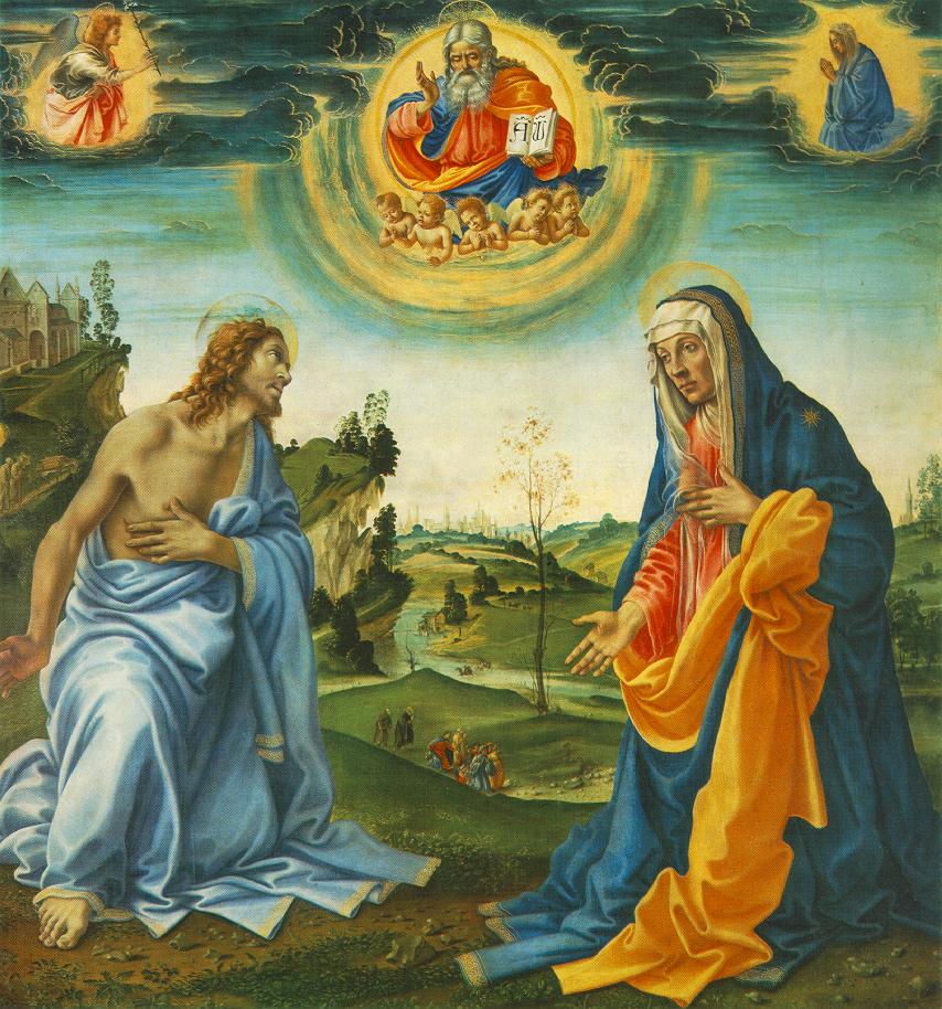 The Intervention of Christ and Mary, vintage artwork by Filippino Lippi, A3 (16x12") Poster Print