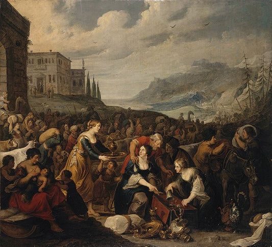 The Israelites after Crossing the Red Sea, vintage artwork by Hans Jordaens, A3 (16x12") Poster Print