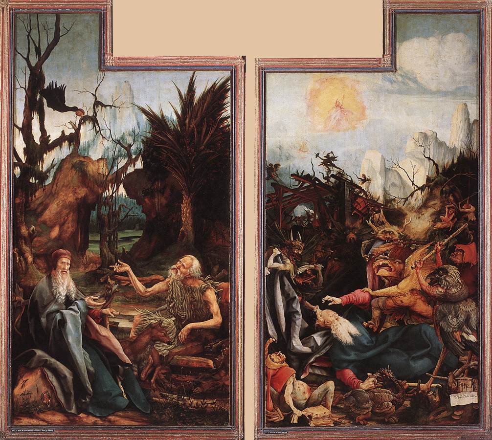 The Issenheim Altarpiece (Detail Second view), vintage artwork by Matthias Grünewald, A3 (16x12") Poster Print
