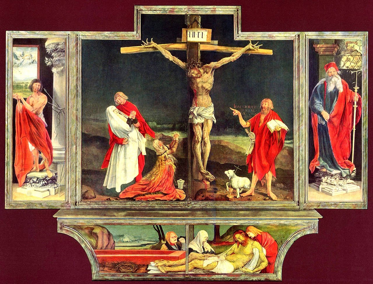 The Issenheim Altarpiece (First view), vintage artwork by Matthias Grünewald, A3 (16x12") Poster Print