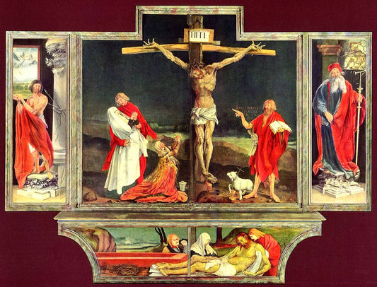 The Issenheim Altarpiece (First view), vintage artwork by Matthias Grünewald, A3 (16x12") Poster Print
