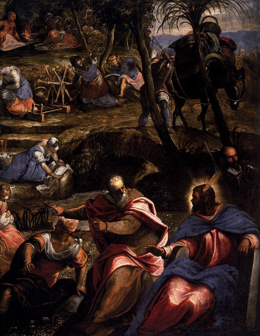 The Jews in the Desert (detail), vintage artwork by Tintoretto, A3 (16x12") Poster Print