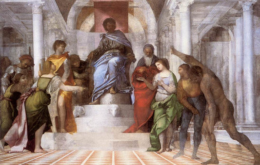 The Judgement of Solomon (unfinished), vintage artwork by Sebastiano del Piombo, A3 (16x12") Poster Print