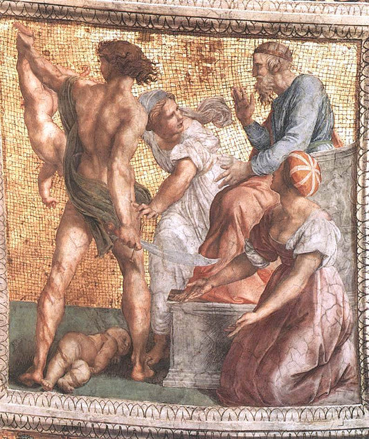 The Judgment of Solomon (ceiling panel) (Stanza della Segnatura), vintage artwork by Raphael, A3 (16x12") Poster Print