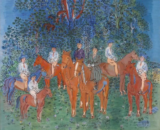 The Kessler Family on Horseback, 1932 by Raoul Dufy, vintage art, 16X12"(A3) Poster Print