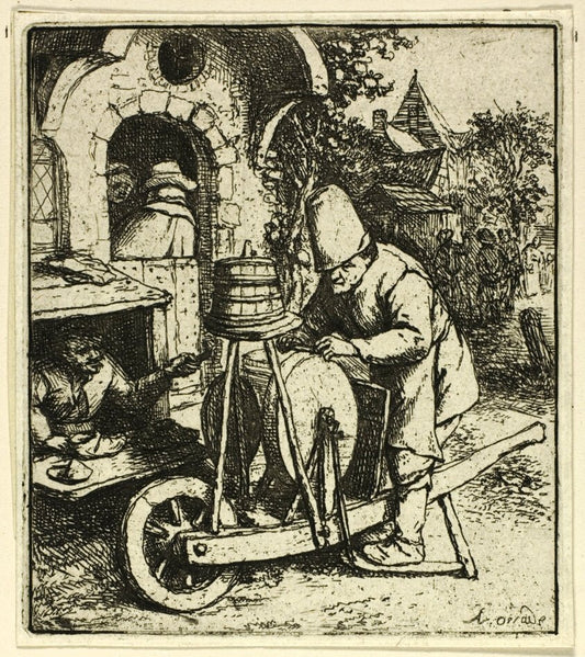 The Knifegrinder by  Adriaen van Ostade, 23x16"( A2 size ) Poster Print