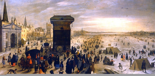 The Kranenhoofd on the Scheldt, Antwerp, vintage artwork by Sebastian Vrancx, 12x8" (A4) Poster