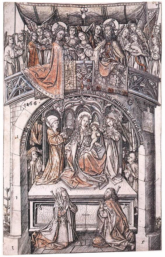 The Large Virgin of Einsiedeln, vintage artwork by Master E.S., A3 (16x12") Poster Print