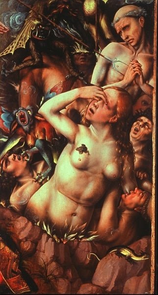 The Last Judgement Triptych (detail "l'enfer"), vintage artwork by Colijn de Coter, A3 (16x12") Poster Print