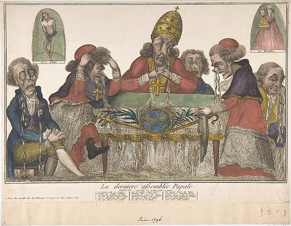 The Last Papal Assembly  June 1796-Anonymous, French, 18th cen, vintage art, A3 (16x12") Poster Print