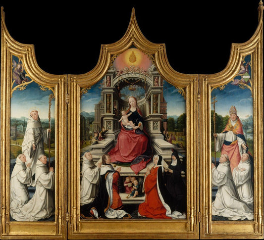 The Le Cellier Altarpiece, vintage artwork by Jean Bellegambe, A3 (16x12") Poster Print