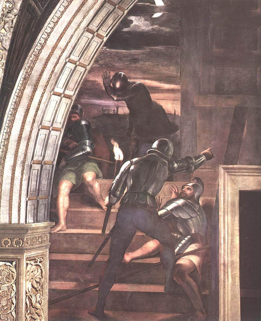 The Liberation of St Peter (detail 2) (Stanza di Eliodoro), vintage artwork by Raphael, A3 (16x12") Poster Print