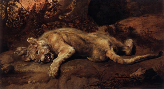 The Lioness, vintage artwork by Frans Snyders, 12x8" (A4) Poster
