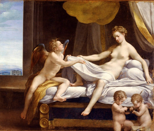 The Loves of Jupiter - Danae, vintage artwork by Correggio, A3 (16x12") Poster Print