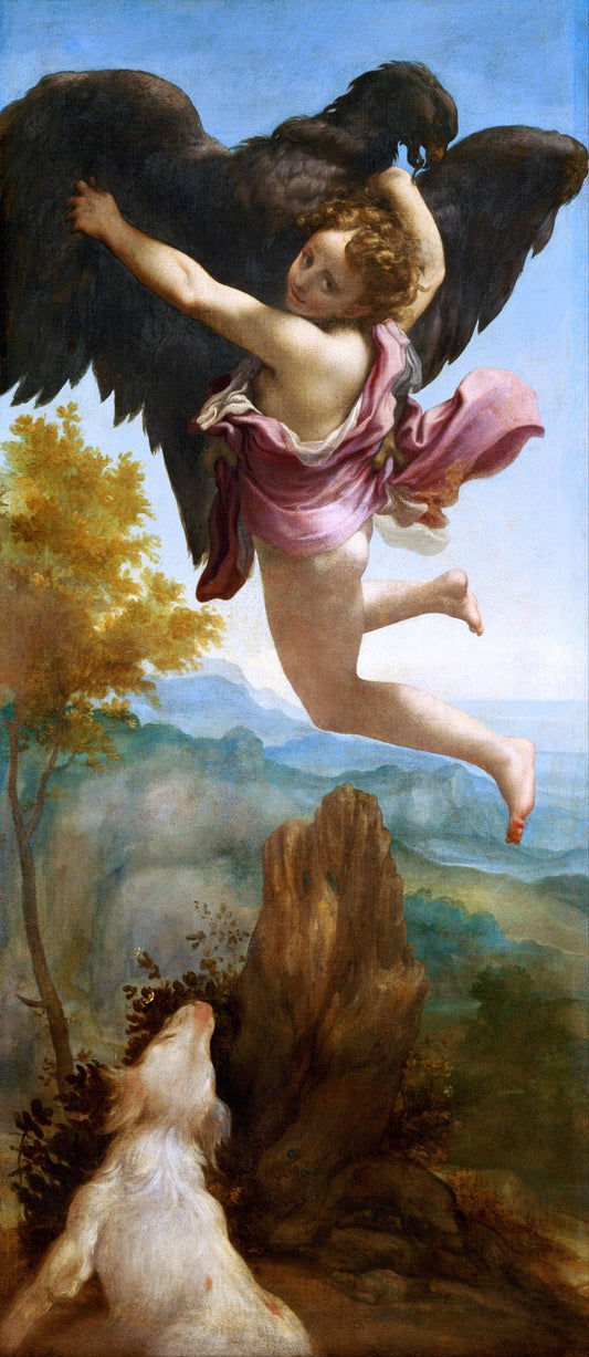 The Loves of Jupiter - Ganymede, vintage artwork by Correggio, A3 (16x12") Poster Print
