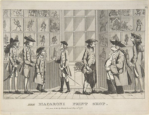 The Macaroni Print Shop July 14, 1772-Edward Topham , vintage art, A3 (16x12") Poster Print