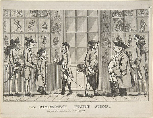 The Macaroni Print Shop July 14, 1772-Edward Topham , vintage art, A3 (16x12") Poster Print