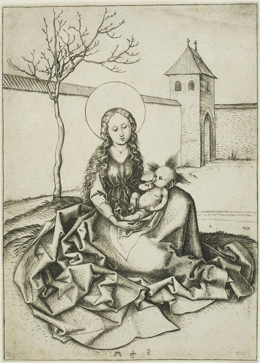 The Madonna and Child in the Courtyard by  Martin Schongauer, 23x16"( A2 size ) Poster Print
