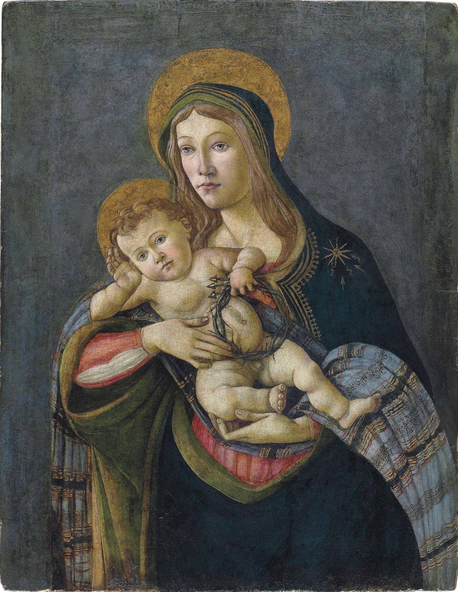 The Madonna and Child with the Crown of Thorns and Three Nails, vintage artwork by Sandro Botticelli, A3 (16x12") Poster Print