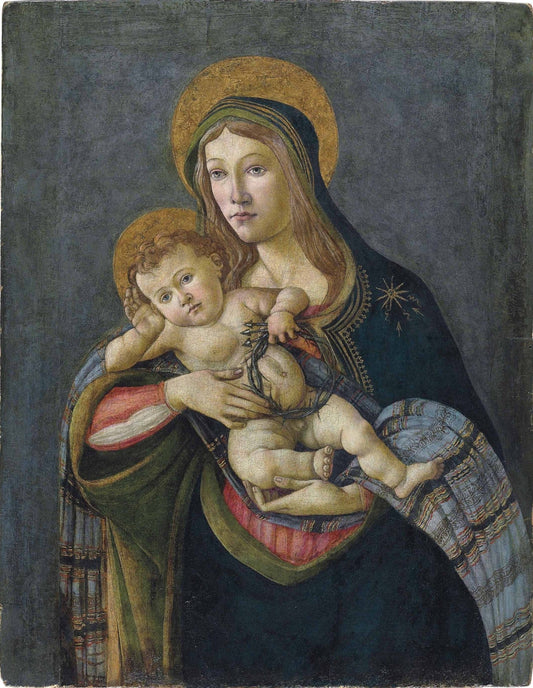 The Madonna and Child with the Crown of Thorns and Three Nails, vintage artwork by Sandro Botticelli, A3 (16x12") Poster Print