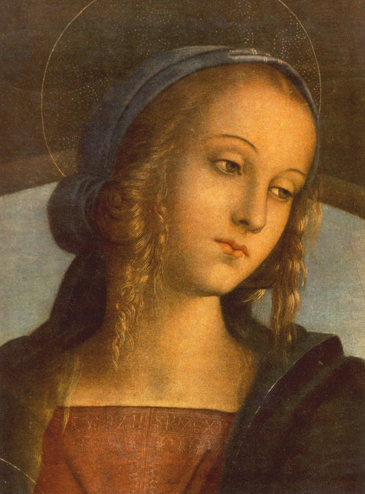 The Madonna between St. John the Baptist and St. Sebastian [detail], vintage artwork by Perugino, A3 (16x12") Poster Print