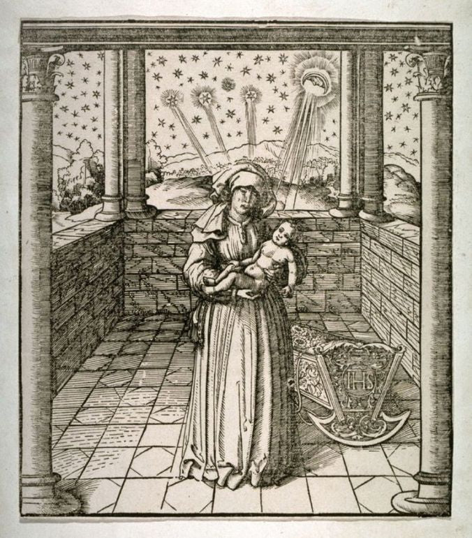The Madonna with Child, vintage artwork by Hans Burgkmair, A3 (16x12") Poster Print