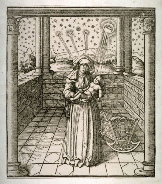 The Madonna with Child, vintage artwork by Hans Burgkmair, A3 (16x12") Poster Print