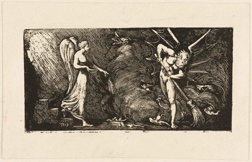 The Man Sweeping the Interpreter's Parlour,' from Bunyan's Pilgrim's progress by  William Blake,23x16"( A2 size ) Poster Print