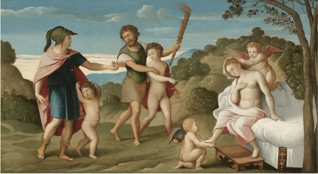 The Marriage of Alexander and Roxanne, vintage artwork by Girolamo da Santa Croce, A3 (16x12") Poster Print