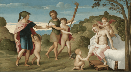 The Marriage of Alexander and Roxanne, vintage artwork by Girolamo da Santa Croce, A3 (16x12") Poster Print