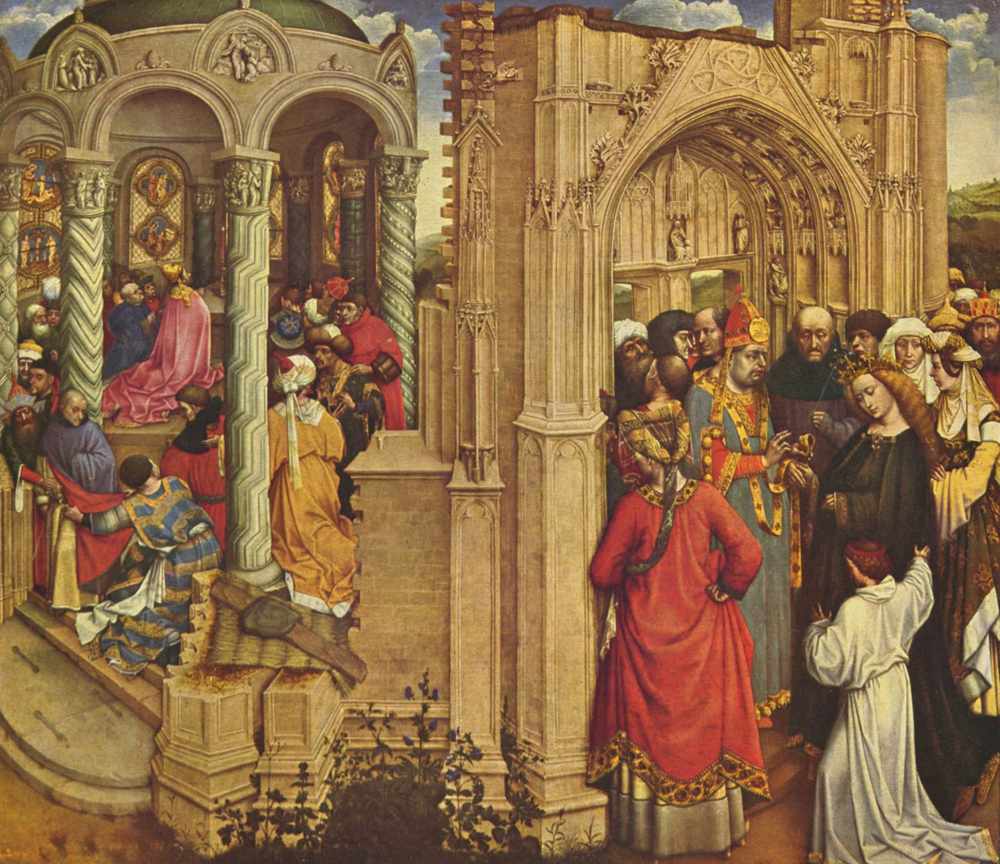 The Marriage of Mary, vintage artwork by Robert Campin, A3 (16x12") Poster Print
