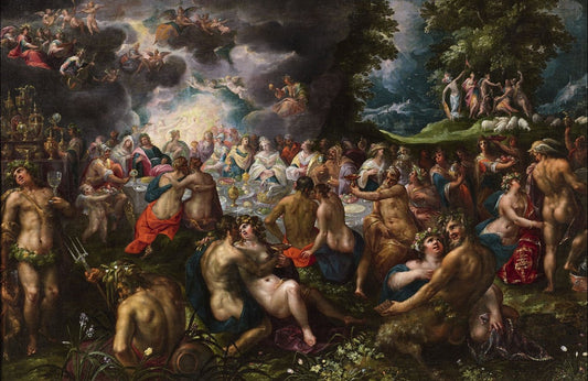 The Marriage of Peleus and Thetis, vintage artwork by Gillis van Valckenborch, A3 (16x12") Poster Print