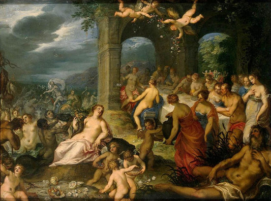 The Marriage of Peleus and Thetis, vintage artwork by Hans Rottenhammer, A3 (16x12") Poster Print