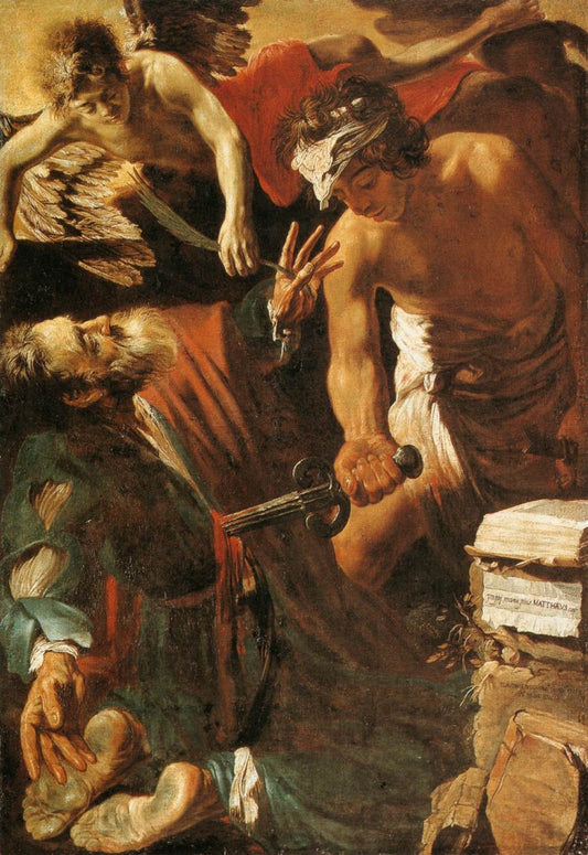 The Martrydom of Saint Matthew, vintage artwork by Claude Vignon, 12x8" (A4) Poster