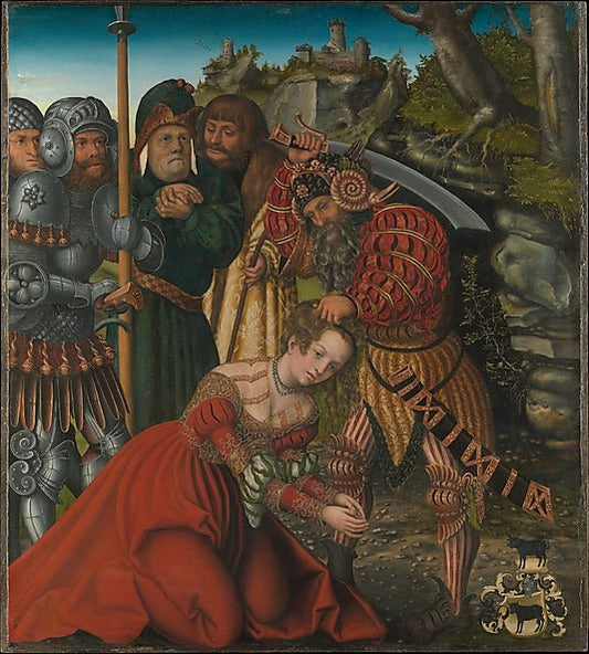 The Martydom of Saint Barbara, vintage artwork by Lucas Cranach the Elder, A3 (16x12") Poster Print