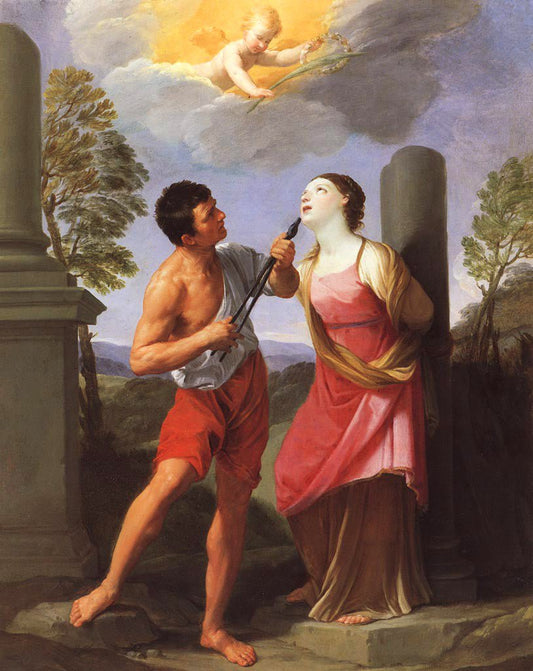 The Martyrdom of  Apollonia, vintage artwork by Guido Reni, 12x8" (A4) Poster