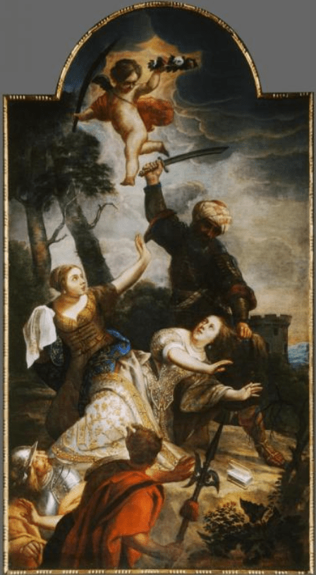 The Martyrdom of Saint Barbara, vintage artwork by Gaspard de Crayer, 12x8" (A4) Poster