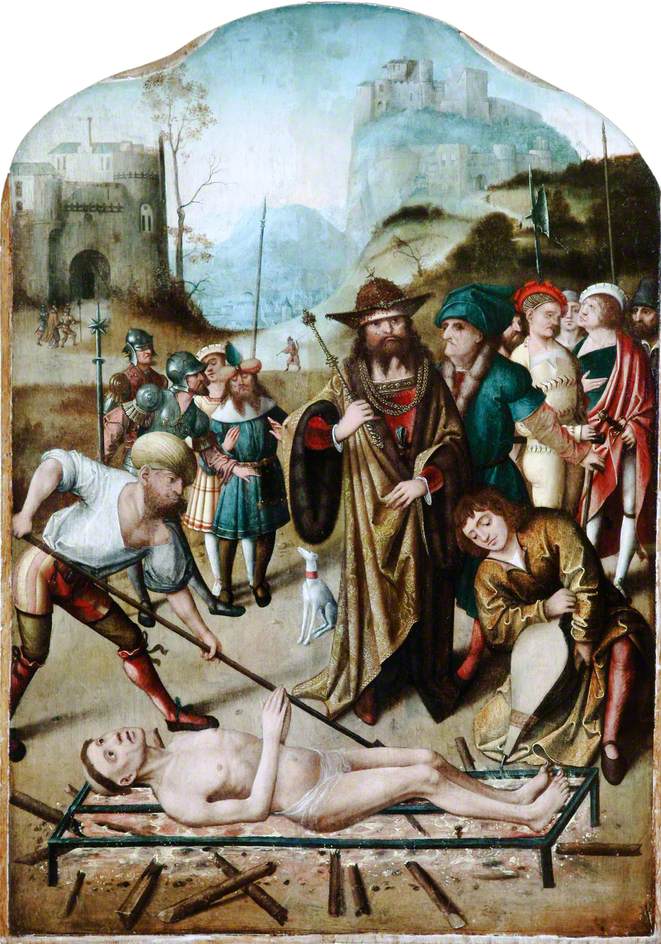 The Martyrdom of Saint Laurence, vintage artwork by Dutch School 15th Century - Unknown, A3 (16x12") Poster Print
