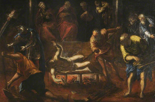 The Martyrdom of Saint Lawrence, vintage artwork by Tintoretto, A3 (16x12") Poster Print