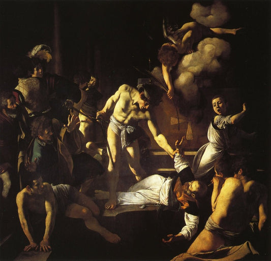 The Martyrdom of St. Matthew, vintage artwork by Caravaggio, 12x8" (A4) Poster